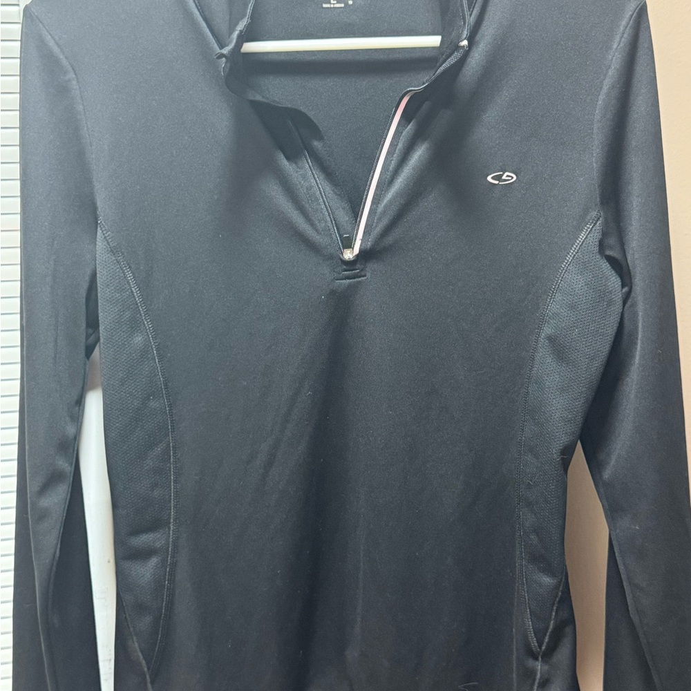 Champion Black Quarter Zip Long Sleeve Tee